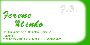 ferenc mlinko business card
