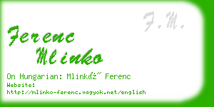 ferenc mlinko business card